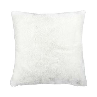 Coussin Ultra Doux 40x40cm Imitation Fourrure Blanche - Fluffy