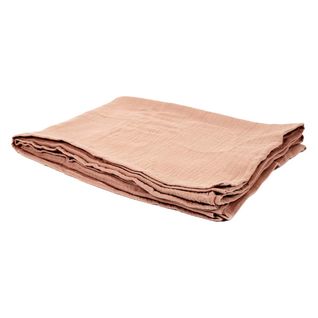 Plaid En Gaze De Coton Rose Poudré 120x150cm - Oekea