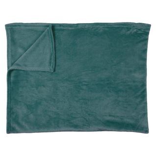 Plaid Flanelle 125x150cm Uni Bleu Canard - Essentiel