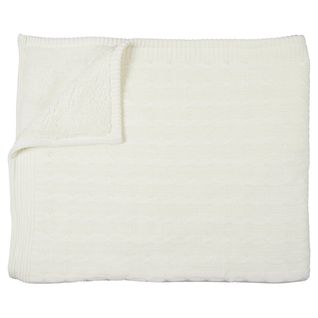 Plaid 120x150cmm Torsadé Crème Et Sherpa - Elina