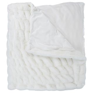 Plaid Ultra Doux 140x200cm Imitation Fourrure Texturée Blanc - Iconic