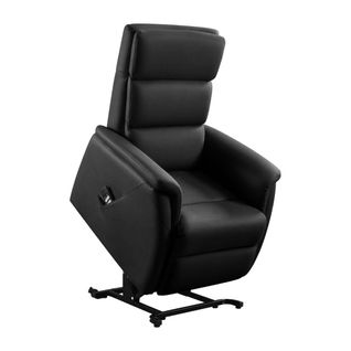 Fauteuil Relax Releveur En Cuir Vachette Noir - Millor