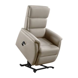 Fauteuil Relax Releveur En Cuir Vachette Taupe - Millor