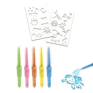 Lot De 5 Feutres Souffleurs Avec 2 Pochoirs -