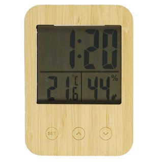 Réveil Station Météo Façade En Bois De Bambou -