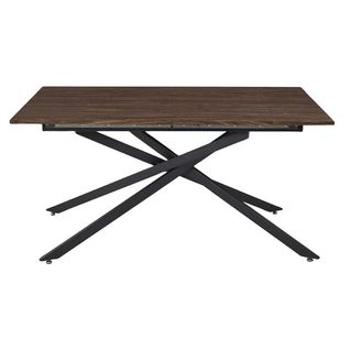 Table Repas Extensible 150/210 En Bois Et Mdf Piètement Métal Noir - Colette
