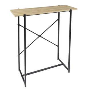 Console Simple Plateau Métal Et Aspect Bois - Dara