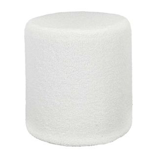 Pouf En Tissu Bouclette Blanc - Regina