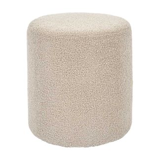 Pouf En Tissu Bouclette Taupe - Regina