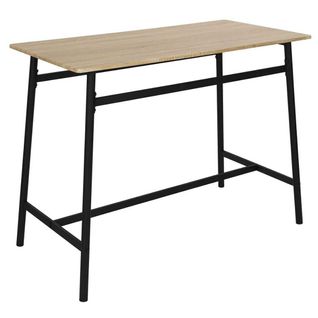 Table Mange-debout Structure Métallique Plateau Aspect Bois - Dara