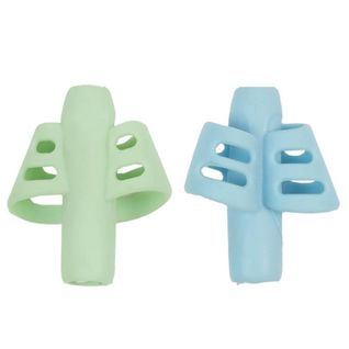 2 Portes-crayons En Caoutchouc Bleu Et Vert Pour Une Bonne Prise En Main -