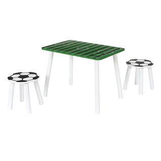 Ensemble Table Et 2 Tabourets En Bois Imitation Football -