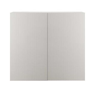 Rangement 2 Portes Blanc Façades Relief à Stries Verticales - Janeiro Blanc