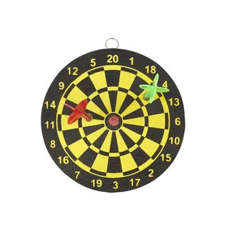 Jeu De Mini Fléchettes Recto/verso Jaune Et Noir Avec 2 Fléchettes -