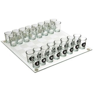 Jeu à Boire D'échecs En Verre Avec Son Plateau Et Ses 32 Verres Shots -