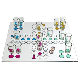 Jeu à Boire Petits Chevaux En Verre Avec Son Plateau Et Ses 16 Verres Shots -