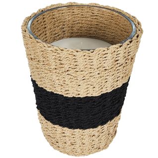 Bougie Parfumée Dans Un Panier Tressé (h23cm) Senteur Bois Gingembre -