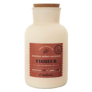 Bougie Beige Parfumée Avec Couvercle En Liège (h27 Cm) Senteur Figuier -
