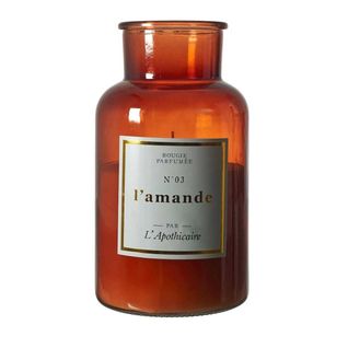 Bougie XXL En Verre Marron Parfum Amande (h25cm) -