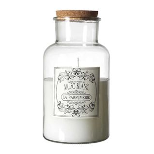 Bougie XXL En Verre Avec Couvercle En Liège Senteur Musc Blanc (h25,5 Cm) -