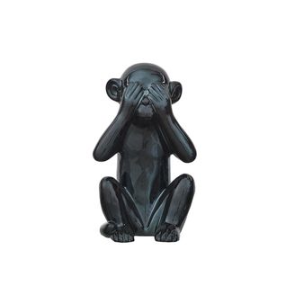 Statue Noir Singe De La Sagesse "ne Vois Pas" H28cm -