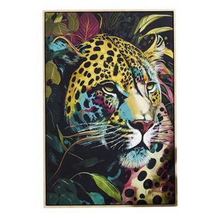 Tableau De Décoration Murale 60x90cm Coloré Portrait Félin -