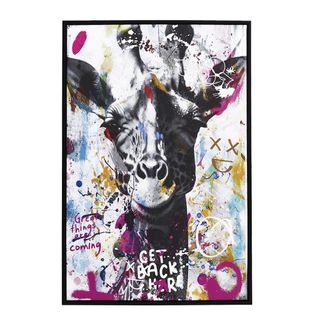 Tableau De Décoration Murale 60x90cm Coloré Pop Art Portrait Girafe -