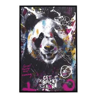 Tableau De Décoration Murale 60x90cm Coloré Pop Art Portrait Panda -