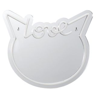 Miroir Lumineux Chat Love Kawaii Rose Style Néon Avec Port USB -