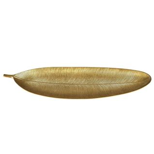 Vide-poche En Bois Feuille De Bananier Dorée 59,5cm -