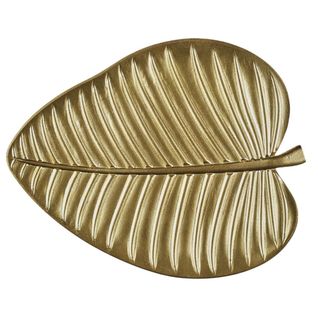 Vide-poche En Bois Feuille Dorée 30,4cm -