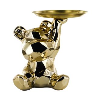 Vide-poche Ourson En Origami Doré Plateau En L'air -