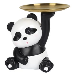 Vide-poche Panda Kawaii Blanc Et Noir Plateau En L'air -
