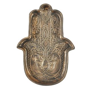 Vide-poche Main De Fatma Finition Argentée En Céramique -