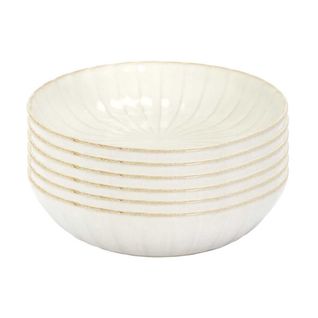 Set De 6 Assiettes Creuses Beiges En Céramique (ø20cm) - Shelly