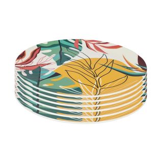 Set De 6 Assiettes Plates En Plastique Paradis Exotique (ø26cm) - Antilles