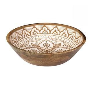 Saladier En Bois De Manguier Avec Motif Mandala Brun (ø28 cm) - Mango