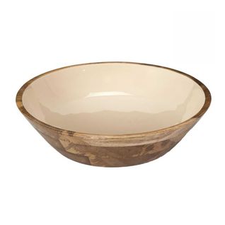 Saladier En Bois De Manguier Uni Beige (ø28 cm) - Mango