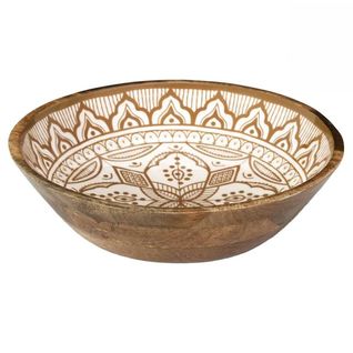Saladier En Bois De Manguier Avec Motif Mandala Brun (ø33cm) - Mango
