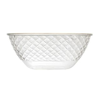 Set De 2 Saladiers En Plastique Transparent En Nid D'abeille Avec Contour Doré (300cl) -