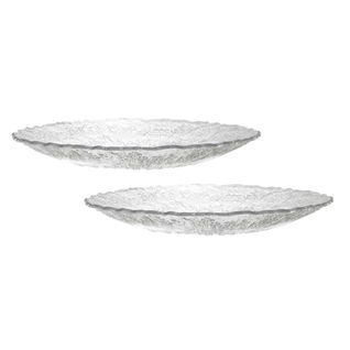 Set De 2 Plats Ronds En Plastique Transparent Texturé Martelé (ø42,5 cm) -