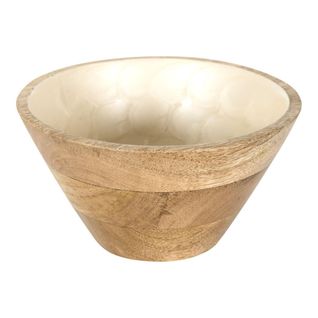 Bol En Bois De Manguier Avec Intérieur Texturé Nid D'abeille Beige (ø15 cm) -