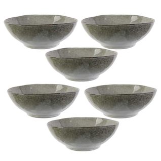 Set De 6 Bols 80cl En Céramique Au Grés Du Temps Gris - Galet