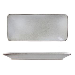 Set De 2 Plats Rectangulaire En Céramique Au Grés Du Temps Gris (22x10cm) - Galet