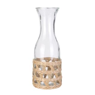 Carafe En Verre 1l Avec Cannage En Bois De Saule -