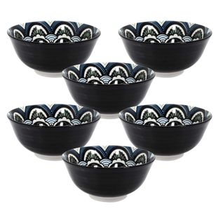 Set De 6 Bols En Porcelaine Bleu Mandala (ø15cm) - Mandala