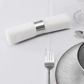 Set De 24 Ronds De Serviette En Métal Argenté -