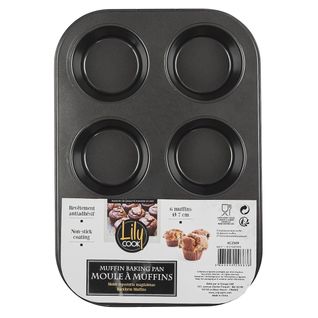 Moule à Pâtisserie Pour 6 Muffins En Métal Gris -