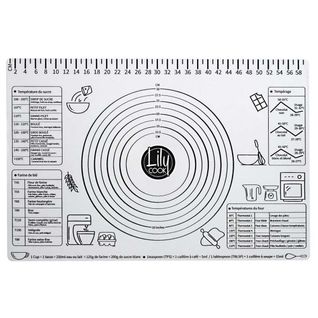 Tapis à Pâtisserie Anti-adhésif Avec Graduation 60x40 Cm -