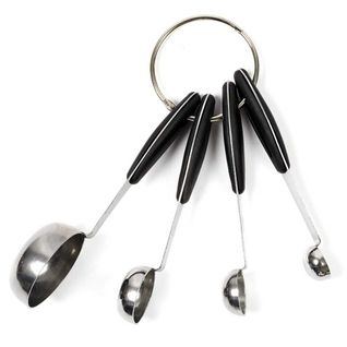 Set De 4 Cuillères Mesure En Acier Inoxydable Et Manches En Caoutchouc -